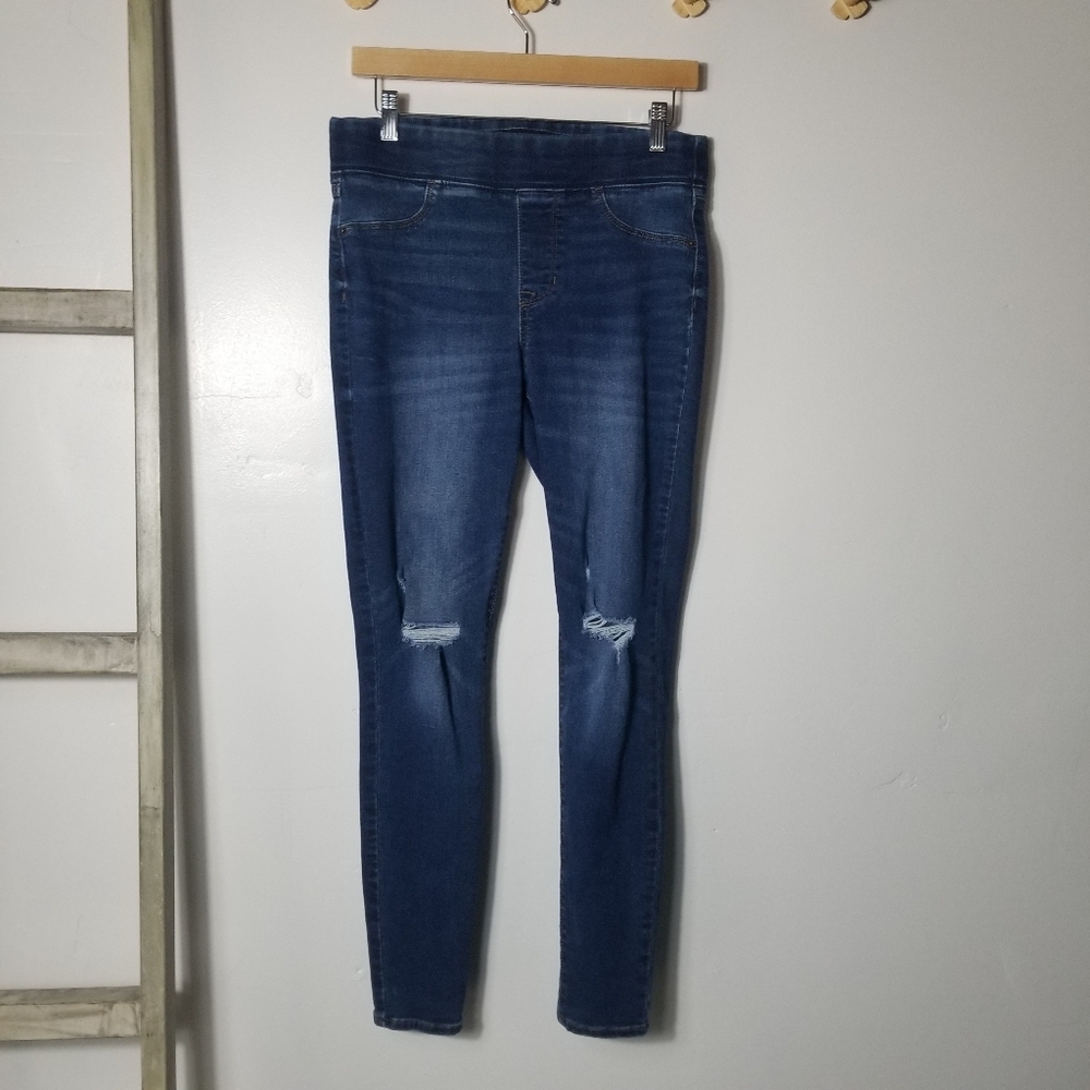 OLD NAVY WOMEN'S ROCKSTAR DISTRESS JEGGINGS WITH ELASTIC WAISTBAND SIZE 8